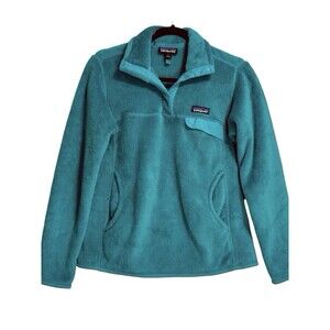 Patagonia Re-Tool Snap T Pullover Fleece Womens Small Teal Polartec 25442